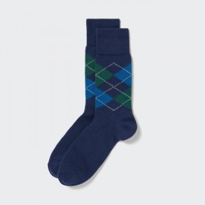 Uniqlo Argyle Socken Herren Navy | FNYK-46820