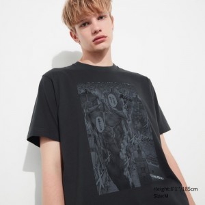 Uniqlo Attack on Titan UT (Kurzes-Sleeve) Graphic T Shirt Damen Dunkelgrau | REYC-40682