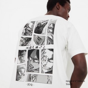 Uniqlo Attack on Titan UT (Kurzes Sleeve) Graphic T Shirt Damen Weiß | MPOC-48352