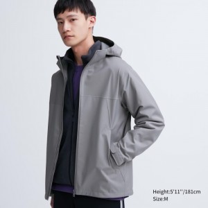 Uniqlo BLOCKTECH (3D Cut) Parka Herren Grau | ANOF-19806