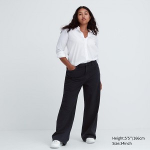 Uniqlo Baggy Jeans Damen Dunkelgrau | MWFB-89123