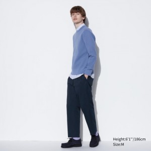 Uniqlo Baumwoll Relaxed Ankle Hose Herren Navy | EZSJ-97081