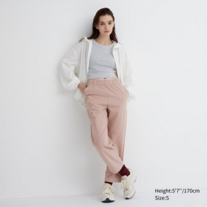 Uniqlo Baumwoll Relaxed Ankle Lounge Pants Damen Rosa | WEQF-03782