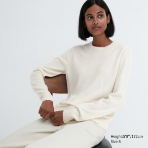 Uniqlo Cashmere Crew Neck Long-Sleeve Pullover Damen Weiß | WISD-58790