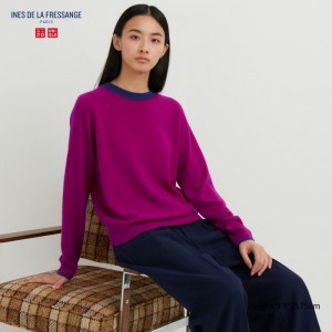 Uniqlo Cashmere Crew Neck Long-Sleeve Pullover Damen Rosa | GYVR-63274