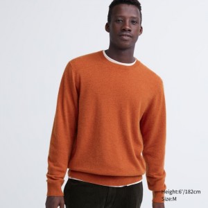 Uniqlo Cashmere Crew Neck Long-Sleeve Pullover Herren Orange | BVIP-24796