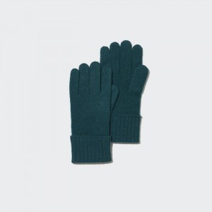 Uniqlo Cashmere Gestrickt Handschuhe Damen Dunkelgrün | NWOY-79352