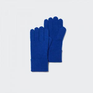 Uniqlo Cashmere Gestrickt Handschuhe Damen Blau | WIFH-89675