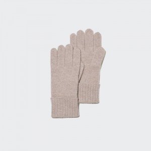 Uniqlo Cashmere Gestrickt Handschuhe Damen Beige | UTZY-10486