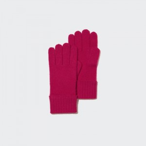 Uniqlo Cashmere Gestrickt Handschuhe Damen Rosa | QGZU-84215