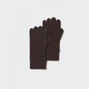 Uniqlo Cashmere Gestrickt Handschuhe Damen Dunkelbraun | VHXA-23574