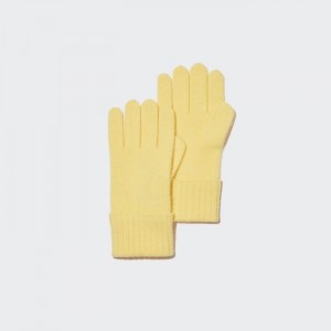 Uniqlo Cashmere Gestrickt Handschuhe Damen Gelb | MAGC-04532