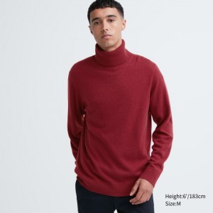 Uniqlo Cashmere Turtleneck Long-Sleeve Pullover Herren Wine | BODR-03586