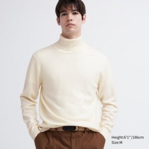 Uniqlo Cashmere Turtleneck Long-Sleeve Pullover Herren Weiß | NWBE-60497