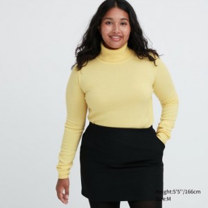 Uniqlo Cashmere Turtleneck Pullover Damen Gelb | DHYG-16059