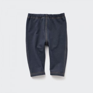 Uniqlo Cropped (Denim Like) Leggings Baby Blau | KFIG-14509