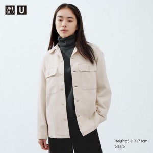 Uniqlo Denim Hemdjacken Damen Natural | LIHR-25764