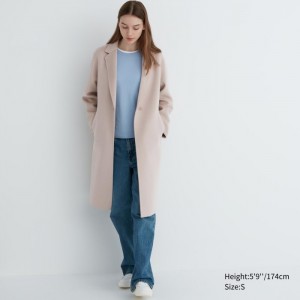 Uniqlo Double Face Long Mäntel Damen Natural | HFLW-26147