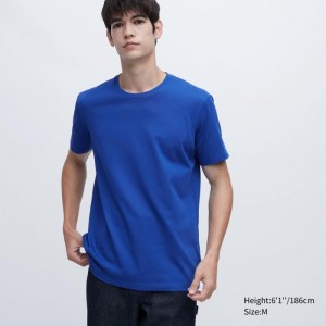 Uniqlo Dry Color Crew Neck Kurzes-Sleeve T-Shirt Damen Blau | VKZN-58490