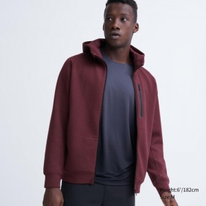 Uniqlo Dry Stretch Sweat Full-Zip Hoodie Herren Wine | LVGI-16382