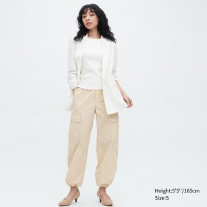 Uniqlo Easy Cargo Hose Damen Natural | LGSF-49203