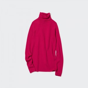 Uniqlo Extra Fine Merino Gerippt Turtleneck Long-Sleeve (2022 Edition) Pullover Damen Rosa | COBZ-24659