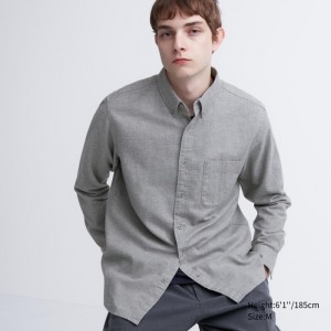 Uniqlo Flannel Casual Shirts Damen Grau | GPUX-59418