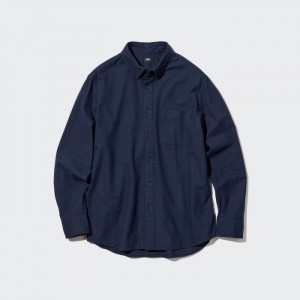 Uniqlo Flannel Casual Shirts Damen Navy | SBFN-95103