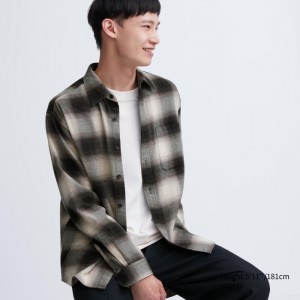 Uniqlo Flannel Checked Casual Shirts Damen Schwarz | TBWN-07561