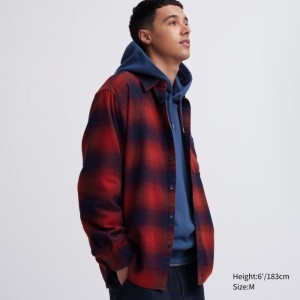 Uniqlo Flannel Checked Casual Shirts Damen Orange | VKIL-52839