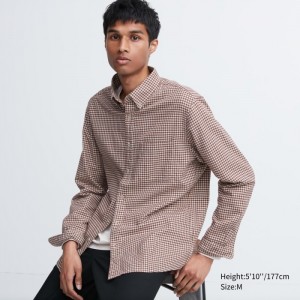 Uniqlo Flannel Checked Casual Shirts Herren Rot | ELRB-51706