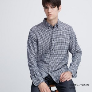 Uniqlo Flannel Checked Casual Shirts Herren Navy | GYTK-93648