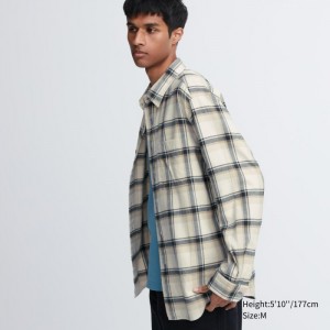 Uniqlo Flannel Checked Casual Shirts Herren Natural | NTYR-35812