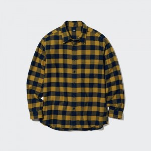 Uniqlo Flannel Checked Casual Shirts Herren Gelb | DKQM-15769