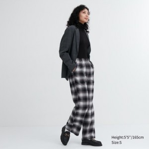 Uniqlo Flannel Checked Lounge Pants Damen Grau | CFJB-49205