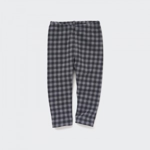 Uniqlo Fleece (Checked) Leggings Baby Grau | JHZC-20386