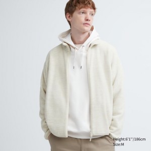 Uniqlo Fleece Full-Zip (Heather) Jacken Herren Weiß | TRHC-40265