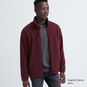 Uniqlo Fleece Full-Zip (Heather) Jacken Herren Rot | WCHL-80273