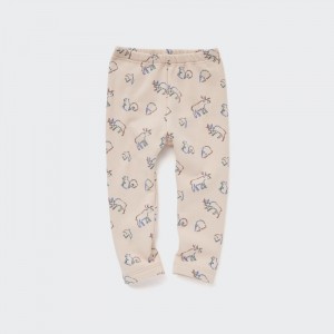 Uniqlo Fleece (Moose) Leggings Baby Beige | HICR-25908