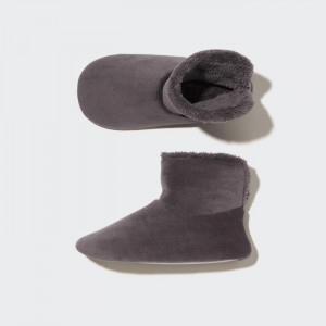 Uniqlo Fleece Room Shoes (Velour Boots) Hausschuhe Damen Braun | NSAT-83795