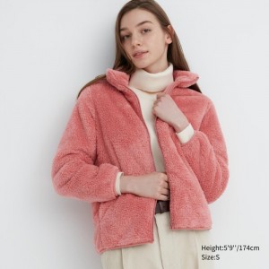 Uniqlo Fluffy Yarn Fleece Full-Zip Jacken Damen Rosa | VBTF-17209