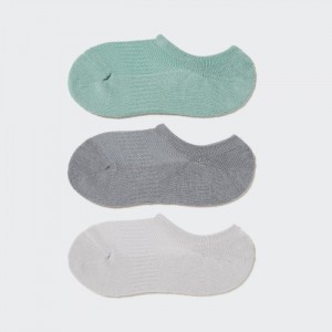 Uniqlo Footsies 3 Pack (Sports) Socken Damen Grün | GMTQ-98136