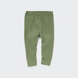 Uniqlo Gerippt Leggings Baby Olivgrün | AUCZ-20853