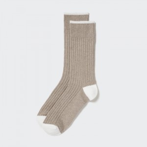 Uniqlo Gerippt Socken Herren Beige | ZOFS-23768