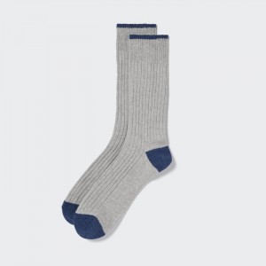 Uniqlo Gerippt Socken Herren Grau | HQCP-58149