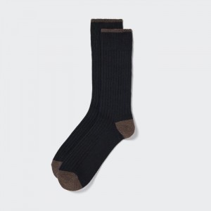 Uniqlo Gerippt Socken Herren Schwarz | VXKU-21580