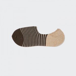 Uniqlo Gestreift Low-Cut Socken Herren Dunkelbraun | ORTA-72941