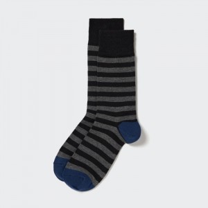 Uniqlo Gestreift Socken Herren Schwarz | PJER-91853