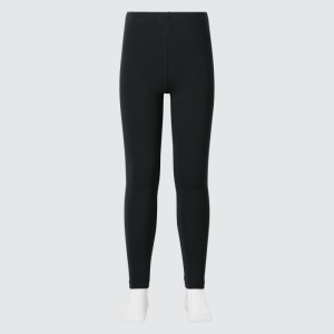 Uniqlo HEATTECH Baumwoll Leggings Kinder Schwarz | LQSE-98624