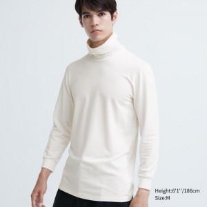 Uniqlo HEATTECH Baumwoll Turtleneck Long-Sleeve (Extra Warm) (2022 Edition) T-Shirt Herren Weiß | SVXF-36140